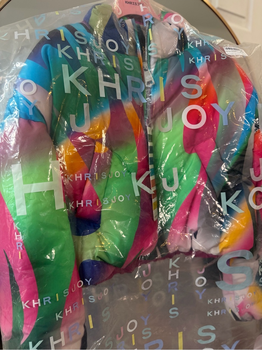 NWT Khrisjoy Joy Cropped Puffer Multi~Color Jacket ~ Size 1/M $1,570 MSRP - Picture 3 of 15